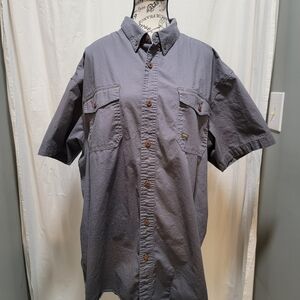 Ariat Rebar Men's Gray Short Sleeve Button Down Shirt XXL